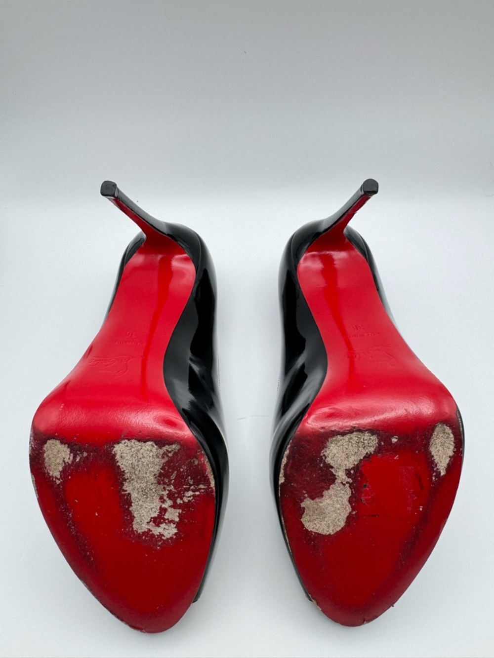 Christian Louboutin Hot Chick Alta 120 Black Patent Peep Toe Platform EU 36 - Picture 6 of 7